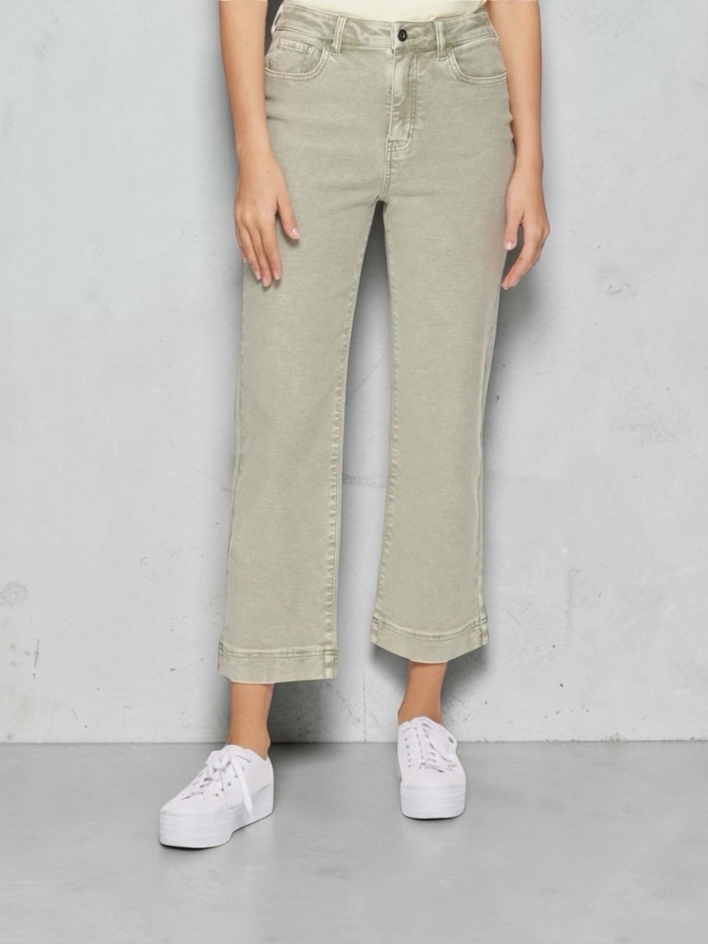 Sonora Wide Leg Stretch Terry Pant Sage Green